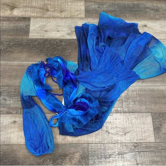 PatBO Ombre Netted Beach Dress Blue Cut Out - Picture 10 of 12